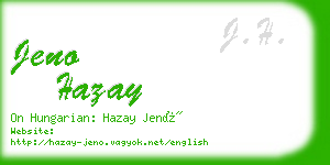 jeno hazay business card